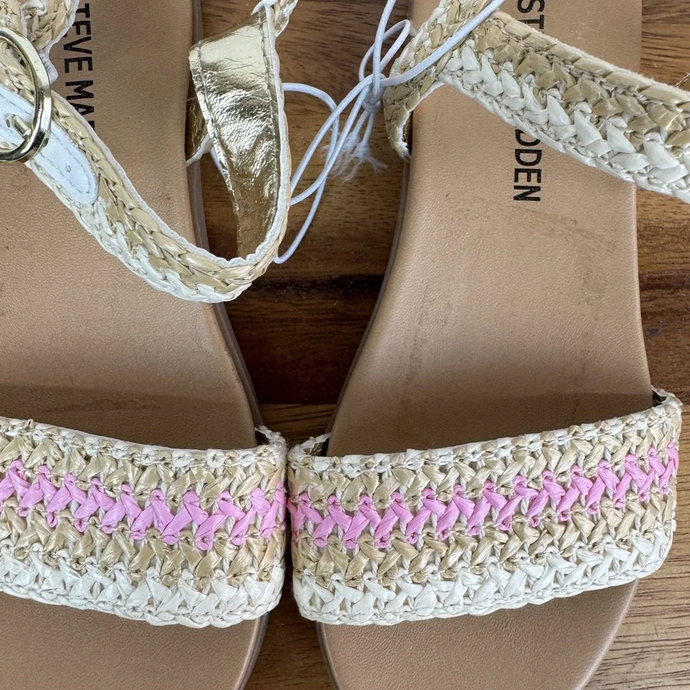 New Little Kids Steve Madden Lyza Brown Woven Strappy Casual Sandal Size 11 NWOB